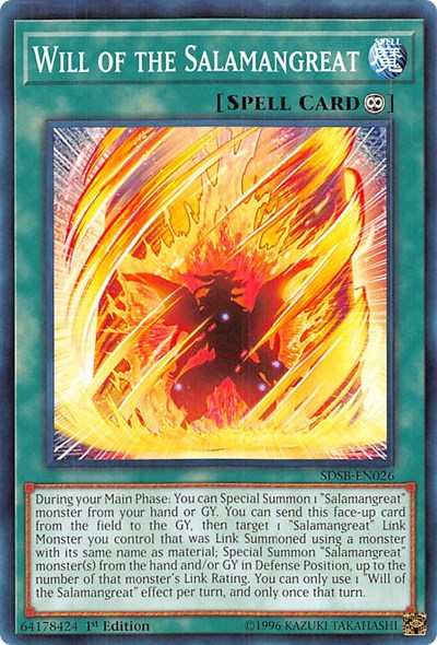 Will of the Salamangreat (SDSB-EN026) [Structure Deck: Soulburner]
