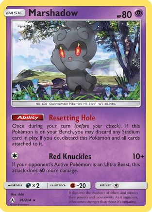 Marshadow 081/214  - Reverse Holofoil SM  Unbroken Bonds - Holo Rare