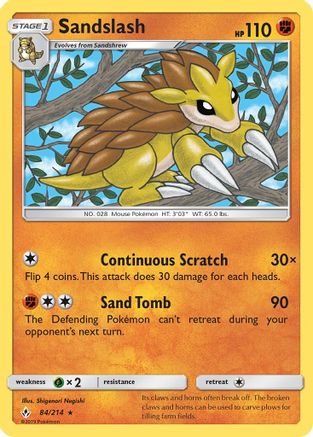 Sandslash 084  SM  Unbroken Bonds - Rare