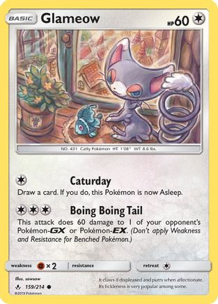 Glameow 159/214  SM  Unbroken Bonds - Common