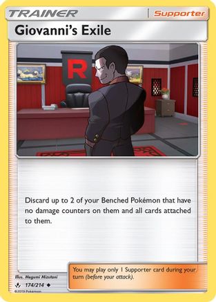 Giovanni's Exile 174/214  - Reverse Holofoil SM  Unbroken Bonds - Uncommon