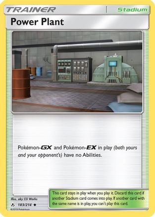 Power Plant 183/214  - Reverse Holofoil SM  Unbroken Bonds - Uncommon