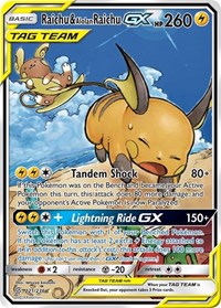 Raichu & Alolan Raichu GX (Alternate Full Art) (221/236) [SM - Unified Minds]