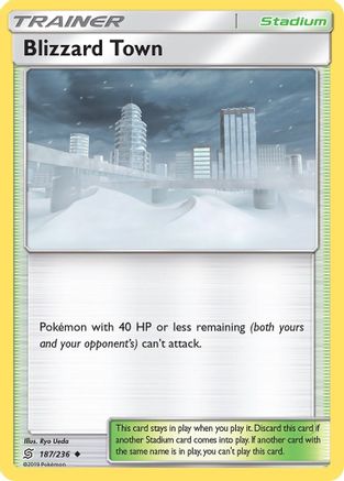 Blizzard Town 187  - Reverse Holofoil SM  Unified Minds - Uncommon