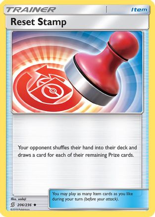 Reset Stamp 206/236  - Reverse Holofoil SM  Unified Minds - Uncommon