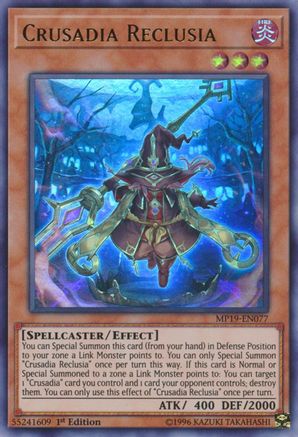 Crusadia Reclusia (MP19-EN077) - 2019 Gold Sarcophagus Tin Mega Pack Unlimited