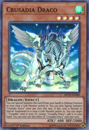 Crusadia Draco (MP19-EN080) - 2019 Gold Sarcophagus Tin Mega Pack 1st Edition