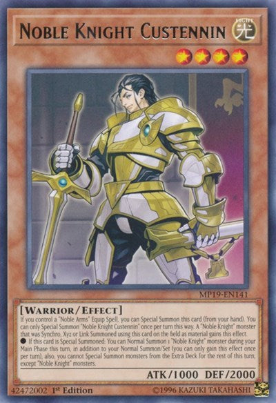 Noble Knight Custennin (MP19-EN141) [2019 Gold Sarcophagus Tin Mega Pack]