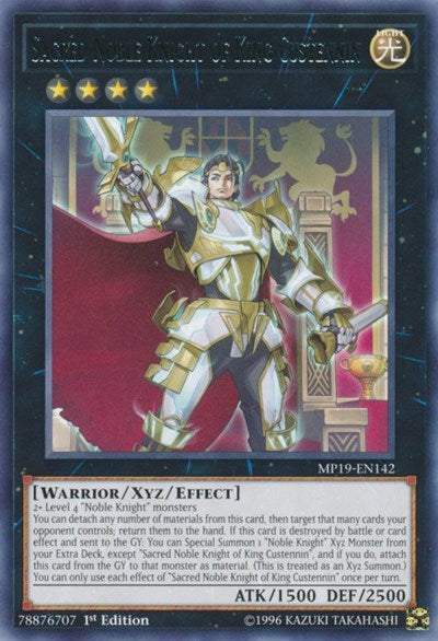 Sacred Noble Knight of King Custennin (MP19-EN142) [2019 Gold Sarcophagus Tin Mega Pack]