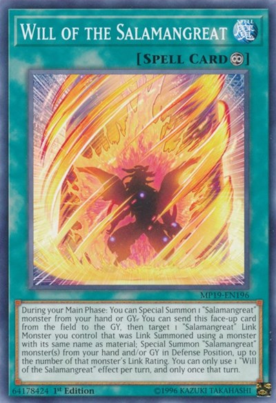 Will of the Salamangreat (MP19-EN196) [2019 Gold Sarcophagus Tin Mega Pack]