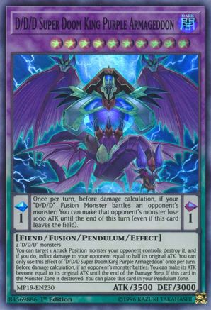 D/D/D Super Doom King Purple Armageddon (MP19-EN230) - 2019 Gold Sarcophagus Tin Mega Pack Unlimited