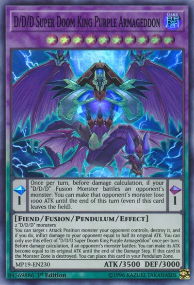 D/D/D Super Doom King Purple Armageddon (MP19-EN230) [2019 Gold Sarcophagus Tin Mega Pack]