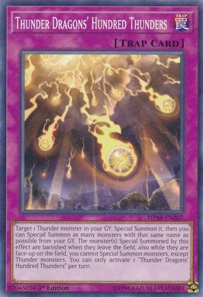 Thunder Dragons' Hundred Thunders (MP19-EN207) [2019 Gold Sarcophagus Tin Mega Pack]