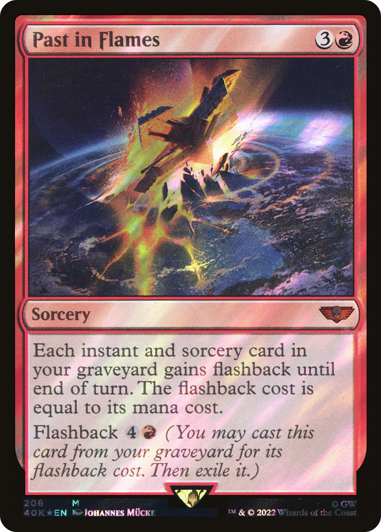Past in Flames (Surge Foil) (40K-206) - Warhammer 40,000 Commander Foil
