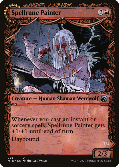 Spellrune Painter (Showcase) (MID-295) - Innistrad: Midnight Hunt: (Showcase, Double Faced Transform) Foil