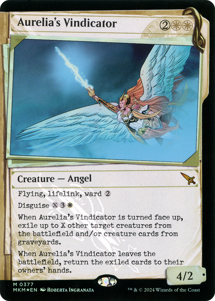 Aurelia's Vindicator (Showcase) (Invisible Ink) (MKM-377) - Murders at Karlov Manor: (Showcase) Foil