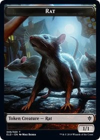 Rat // Food (018) Double-Sided Token (6 // 18) [Throne of Eldraine]