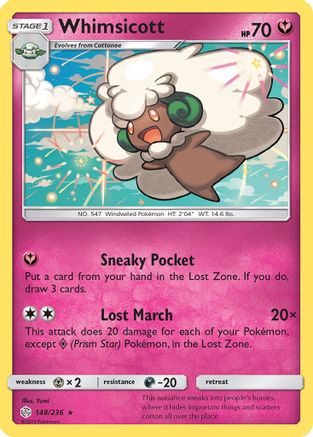 Whimsicott 148/236  - Reverse Holofoil SM  Cosmic Eclipse - Rare