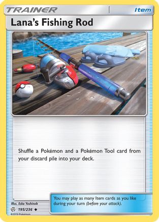 Lana's Fishing Rod 195/236  - Reverse Holofoil SM  Cosmic Eclipse - Uncommon