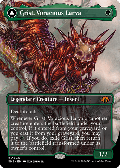 Grist, Voracious Larva (Borderless) (MH3-446) - Modern Horizons 3 Foil