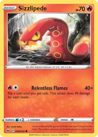 Sizzlipede (038) 038/202  SWSH01 Sword & Shield Base Set - Common