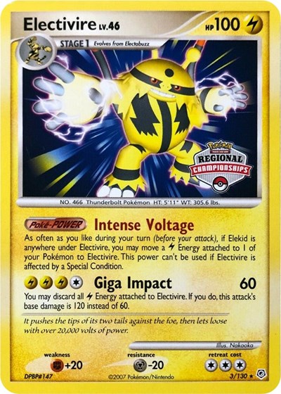 Electivire - 3/130 (Regional Championships) (003/130) [League & Championship Cards]