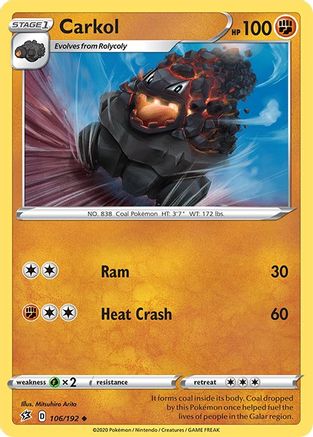 Carkol 106/192  SWSH02 Rebel Clash - Uncommon