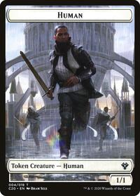 Human // Treasure Double-Sided Token (4 // 19) [Commander 2020]
