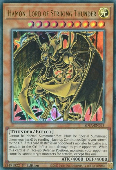 Hamon, Lord of Striking Thunder (SDSA-EN043) [Structure Deck: Sacred Beasts]