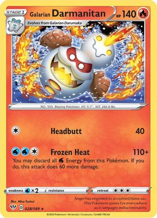 Galarian Darmanitan (28) 028/189  SWSH03 Darkness Ablaze - Rare