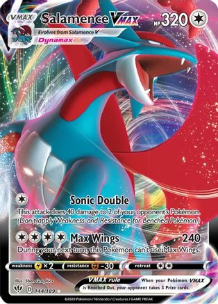 Salamence VMAX 144/189  - Holofoil SWSH03 Darkness Ablaze - Ultra Rare