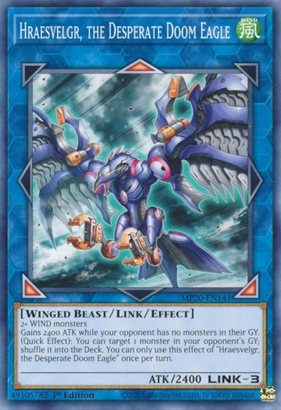 Hraesvelgr, the Desperate Doom Eagle (MP20-EN141) [2020 Tin of Lost Memories]