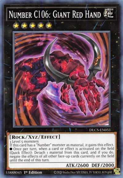 Number C106: Giant Red Hand (DLCS-EN051) [Dragons of Legend: The Complete Series]
