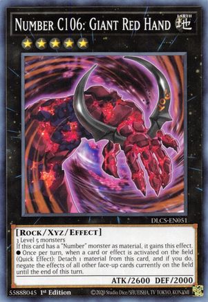 Number C106: Giant Red Hand (DLCS-EN051) - Dragons of Legend: The Complete Series 1st Edition