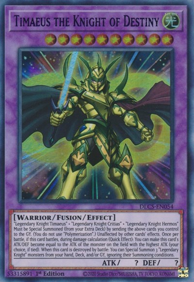 Timaeus the Knight of Destiny (Blue) (DLCS-EN054) [Dragons of Legend: The Complete Series]