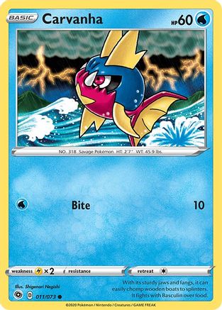 Carvanha 011/73  - Reverse Holofoil Champions Path - Common
