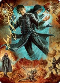 Jace, Mirror Mage Art Card (2/81) (Gold-Stamped Signature) (2) [Art Series: Zendikar Rising]