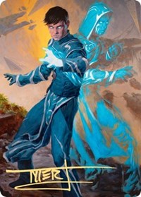 Jace, Mirror Mage Art Card (1/81) (Gold-Stamped Signature) (1) [Art Series: Zendikar Rising]