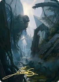 Swamp Art Card (14/81) (Gold-Stamped Signature) (14) [Art Series: Zendikar Rising]