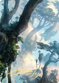 Forest Art Card (19/81) (Gold-Stamped Signature) (19) [Art Series: Zendikar Rising]
