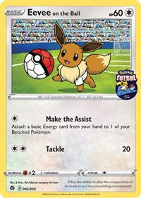Eevee on the Ball - 002/005 (Pokemon Futsal) (002/005) [Miscellaneous Cards & Products]
