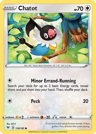 Chatot 139/185  SWSH04 Vivid Voltage - Common