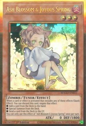 Ash Blossom & Joyous Spring (Alternate Art) (MAGO-EN011) - Maximum Gold 1st Edition