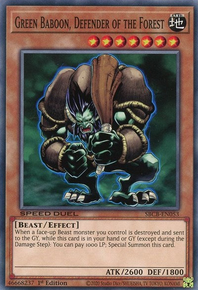 Green Baboon, Defender of the Forest (SBCB-EN053) [Speed Duel: Battle City Box]