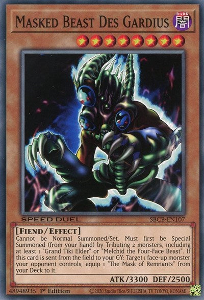 Masked Beast Des Gardius (SBCB-EN107) [Speed Duel: Battle City Box]