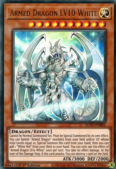Armed Dragon LV10 White (BLVO-EN005) [Blazing Vortex]