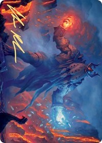Aegar, the Freezing Flame Art Card (Gold-Stamped Signature) (55) [Art Series: Kaldheim]