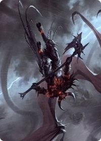 Burning-Rune Demon Art Card (20) [Art Series: Kaldheim]