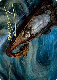 Funeral Longboat Art Card (Gold-Stamped Signature) (68) [Art Series: Kaldheim]
