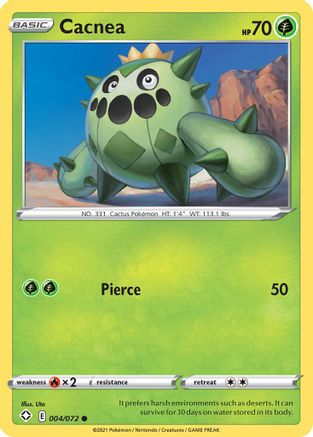 Cacnea 004/072  - Reverse Holofoil Shining Fates - Common